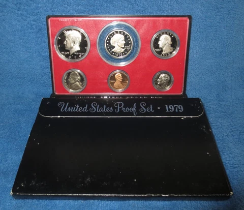 1979 S Proof set with Type 2 Clear "S" on cent and nickel.All other coins Type 1 Cover