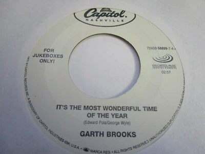 GARTH BROOKS VINYL rare jukebox 45  wonerful time  " sleigh ride "  n.mint  h37 - Image 1 of 2