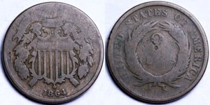 1864 Two Cent Piece - Picture 1 of 1