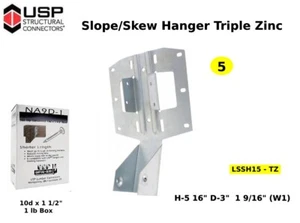 Colgador Skew Triple Zinc USP LSSH15-TZ 5-1/16"" H, 3"" D, 1-9/16"" W1 1-3/4"" (5) - Imagen 1 de 2