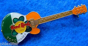 YOKOHAMA JAPÓN BANDERA DEL DÍA DE SAN PATRICIO GUITARRA GIBSON 1999 Hard Rock Café PIN - Imagen 1 de 1