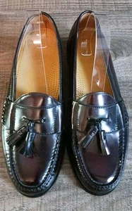Cole Haan Mens Tassel Loafers Shoes Size 11 D Brown Red Leather Dress Shoes - Picture 1 of 7