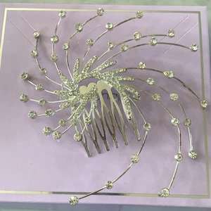 Jon Richard wedding bride hair accessory Crystal Diamante Starburst Comb - Picture 1 of 11