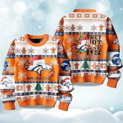 2025 Broncos They Not Like Us Ugly Christmas Sweater - Christmas Gift - Image 1 of 4