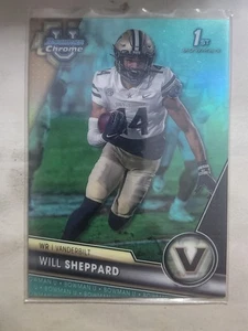 2023 Bowman Chrome University Football Will Sheppard Rookie /299 Aqua #177 - Picture 1 of 2