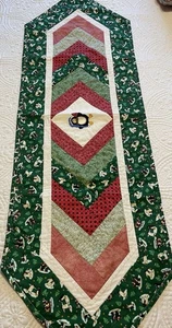 Christmas Home Made Christmas Quilted Table Runner 50"x 15" - Picture 1 of 8