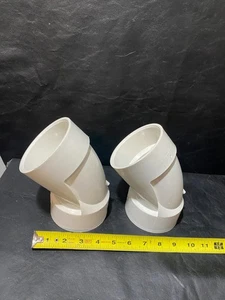 PVC Elbow Joint Charlotte 31-951 PVC-I 321 B lot of 2 white 45 degree hub to hub - Picture 1 of 10