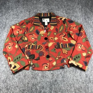VINTAGE My Boyfriend's Back Jacket donna piccolo Londra arazzo floreale USA anni 90 - Foto 1 di 6