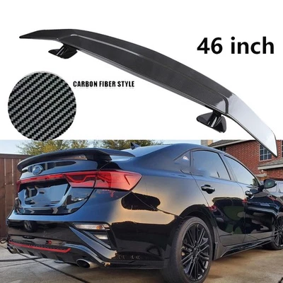 46"Rear Trunk/ Spoiler Racing Lip GT Wing Carbon Fiber Style For Kia Forte GT Foto 1 de 4