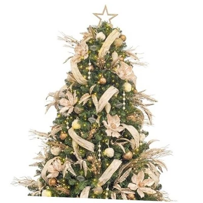  7 футов рождественская елка с украшениями и огнями золото все-в-одном шампанское - Изображение 1 из 4