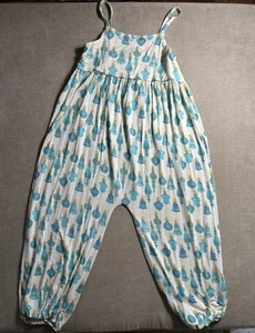 Kate Quinn Bamboo Overall Jumper Aqua Romper Girls Size 5 years Ornaments - Picture 1 of 6