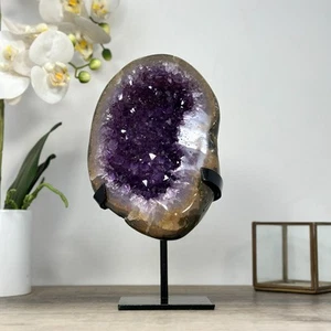 Beautiful Natural Amethyst Geode, Metal Stand Included. MWS2026 - Picture 1 of 7