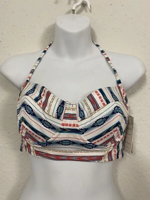 Top de natación vintage Y2K Lucky Brand 293351 boho chic verano bandeau $78,00 Foto 1 de 4