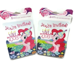 Invitaciones y (16) postales de agradecimiento para fiesta de cumpleaños de My Little Pony para niños - Imagen 1 de 7
