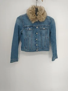 Gap Girls Removable Faux Fur Denim JacketXL - Picture 1 of 8
