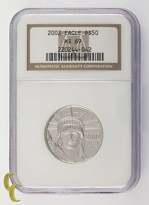 2002 Platinum P$50 1/2 Ounce Statue of Liberty Graded by NGC as MS-69 - Image 1 of 4