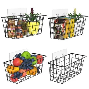Over the Cabinet Door Organizer Wall Wire Baskets Hanging Kitchen Basket Shel... - Picture 1 of 8