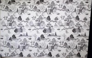 Mural China Grove Black Wallpaper mg190d24 MiniGraphics Dollhouse Miniature - Picture 1 of 3