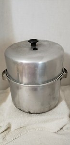 Vintage Aluminum Baby Bottle Sterilizer Pot, 7--8 oz Evenflo glass Baby Bottles