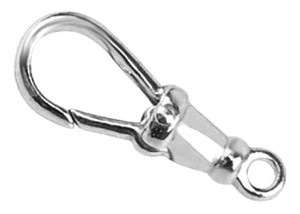 1 STERLING SILVER 925 STRONG ALBERT CLASP WITH RING, 20 X 8 MM - Picture 1 of 2