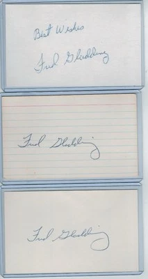 (3) FRED GLADDING INDEX CARD SIGNED 1961-73 TIGERS ASTROS PSA/DNA CERT 1936-2015 - Image 1 of 2