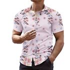 Classy White and Black Button Up T Shirt for Men Casual Short Sleeve Dress