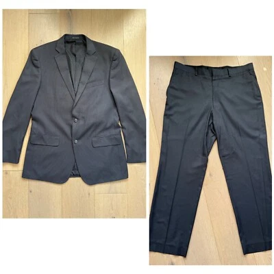 Traje de 2 piezas Van Heusen para hombre - Chaqueta y pantalones - Gris a rayas - 44R 38/31 Foto 1 de 4