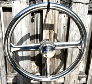 3 Spoke 20.5 Inch Dia Marine Steering Wheel Stainless Steel YACHT Steering Wheel - Picture 1 of 7