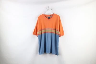 Camiseta De Colección Años 90 Gap Para Hombres XL Desteñida Arco Iris Rayas Bloque de Color Peso Pesado Foto 1 de 4