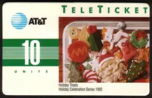 Tarjeta telefónica galletas 10u 1992 golosinas navideñas (inglés) - Imagen 1 de 1