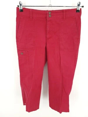 Pantalones para mujer Caribbean Joe 8 rojos chinos capri tiro medio recortados Foto 1 de 4