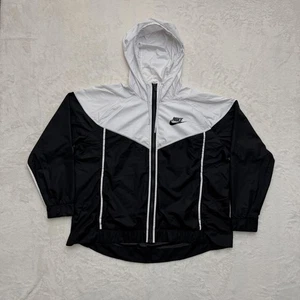 Chaqueta cortavientos Nike Tech Windrunner para mujer 1X negra blanca cremallera completa HA2858 - Imagen 1 de 16