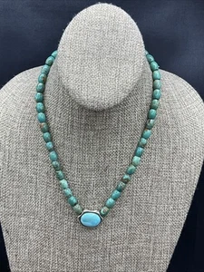 Barse Revere Necklace- Turquoise- Sterling Silver- NWT - Picture 1 of 9