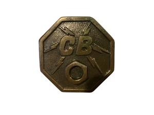 Vintage CB Radio Brass Belt Buckle Octagon Lightning Bolt Nut Design Trucker - Picture 1 of 2