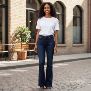 FRAME 24” Le High Flare Women’s Jeans Tag Size 26 Stretch Dark LHF184 Wythe - Picture 1 of 9