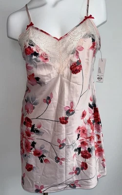 Apt. 9 Intimates Pink Floral Lace Chemise Slip Nightgown Size Medium NWT Satin - Image 1 of 4