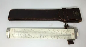 POST VERSALOG Slide Rule 1460 Hemmi Bamboo Japan in Leather Case - Picture 1 of 7