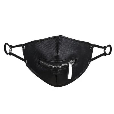 Para hombres Punk Motociclista Cuero Cremallera Media Máscara Facial Halloween Juegos con disfraces Disfraces Máscaras Foto 1 de 4