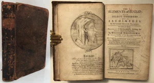 1791 Whiston/Tacquet ELEMENTS OF EUCLID Theorems Archimedes Mathematics Geometry - Picture 1 of 19