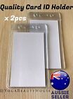 2pcs* QUALITY Vertical Clear Card ID Holder Sleeve Office Name Tag Pass lanyard