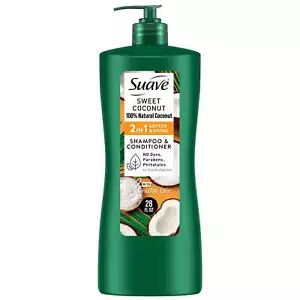 Suave Sweet Coconut 2 in 1 Soften & Shine Shampoo & Conditioner 28 FL OZ - Picture 1 of 5