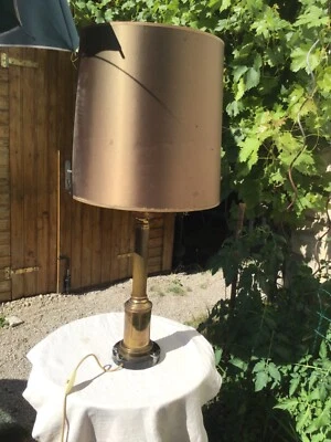 Superbe grande lampe Pied de lampe en bronze socle marbre style empire abat-jour - Photo 1/4