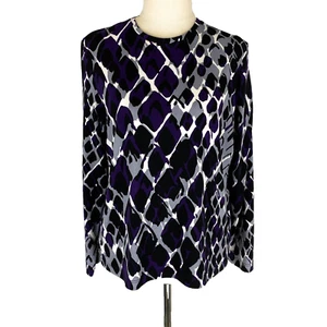 Fella Hamilton Womens Top 10 Purple Grey Black White Long Sleeved Blouse - Bild 1 von 8
