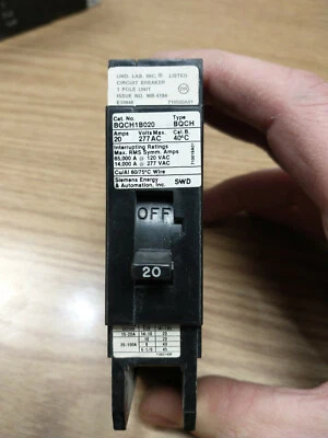 BQCH1B020 Siemens Circuit Breaker 1 Pole 20 Amp 120V Warranty - Image 1 of 2