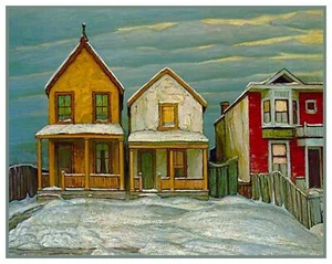 Houses in Winter by Canadian Artist Lawren Harris Counted Cross Stitch Pattern - Picture 1 of 4