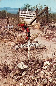 George Johnson Grave Boothill Graveyard Tombstone,AZ Vtg 1975 Chrome Postcard - Picture 1 of 2