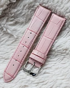 20mm Pink Genuine Leather Alligator Crocodile Grain interchangeable watch band - Picture 1 of 5