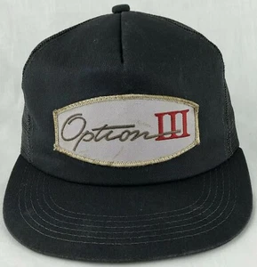 Option 3 Patch SnapBack Truckermütze Kappe Netz K Produkte USA schwarz Vintage - Bild 1 von 11