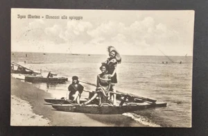 Cartolina viaggiata Igea Marina Rimini Mosconi alla Spiaggia Anni 30 Fp Bn - Bild 1 von 2