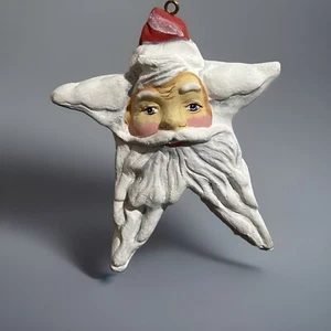 Sternförmiges Weihnachtsmann Gesicht Weihnachtsbaum hängende Dekoration/Ornament 5,5 Zoll  - Bild 1 von 6